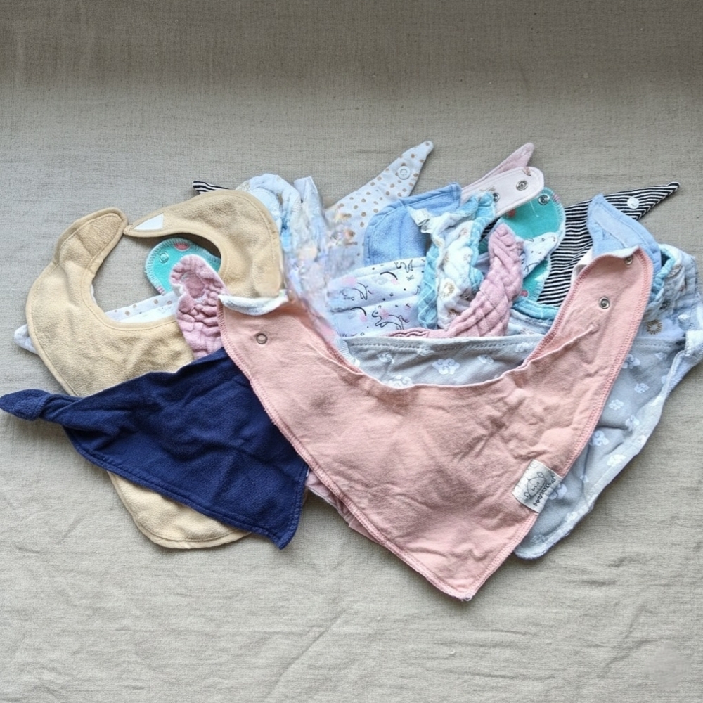 Assorted Baby Bibs Set - Pink, Blue, Cream